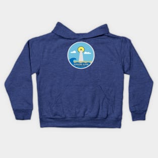 OCRACOKE LIGHTHOUSE WITH SUN Kids Hoodie